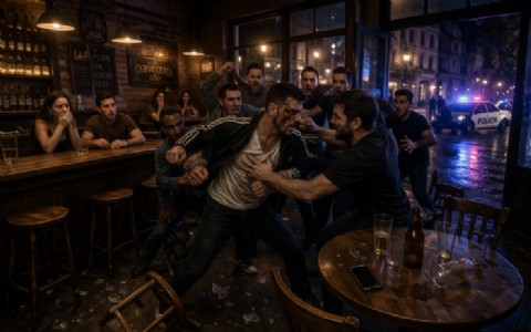 Violenta pelea en una cervecería del centro durante la madrugada