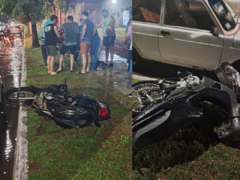 Dos mujeres resultaron heridas tras chocar en moto bajo la lluvia