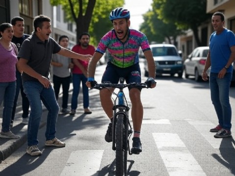 El ciclista golpeado: iba pedaleando tranquilo y le dieron una paliza a plena luz del día