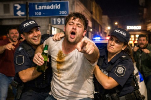 Se pasó de copas y terminó detenido por provocar disturbios en la vía pública