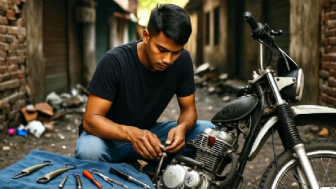 Detuvieron a un joven mientras desmantelaba una moto robada en plena calle