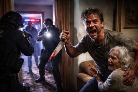 Amenazó a su madre con un cuchillo durante un brote psicótico y fue detenido