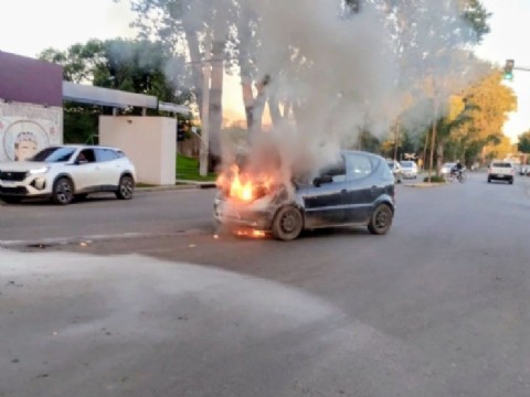 VIDEO | Un auto se prendió fuego frente a la Pista de la Salud y generó alarma en la zona