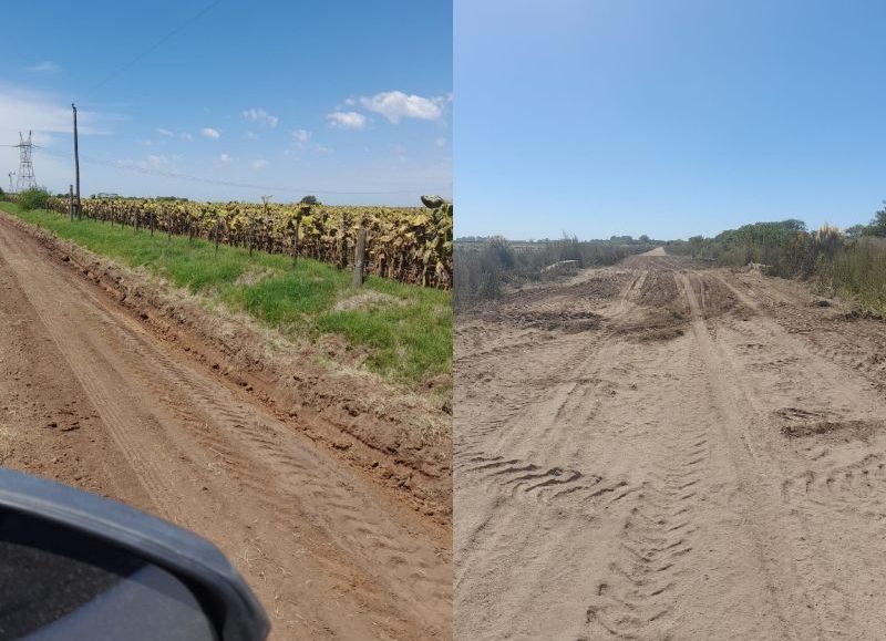 Avanzan los trabajos de mantenimiento en calles rurales con tareas en el camino 135, zona de Roberto Cano y la Ruta 188