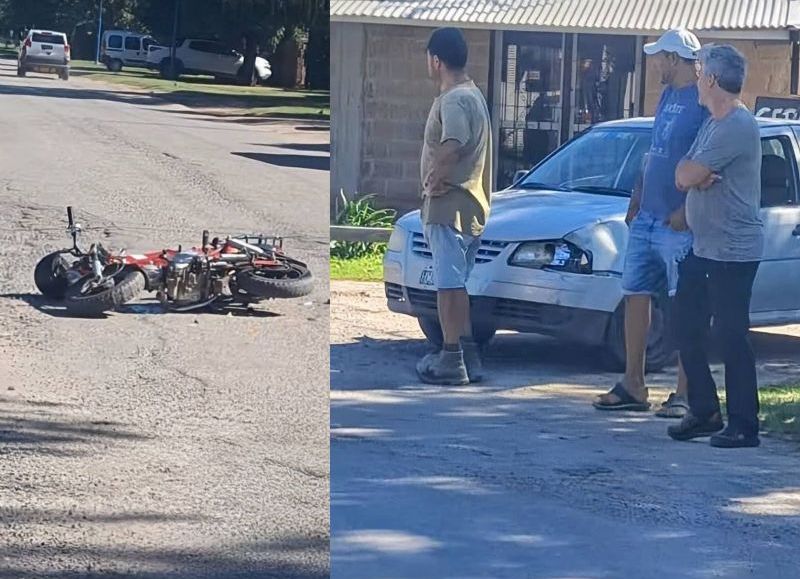 Una mujer resultó herida tras un choque entre una moto y un auto