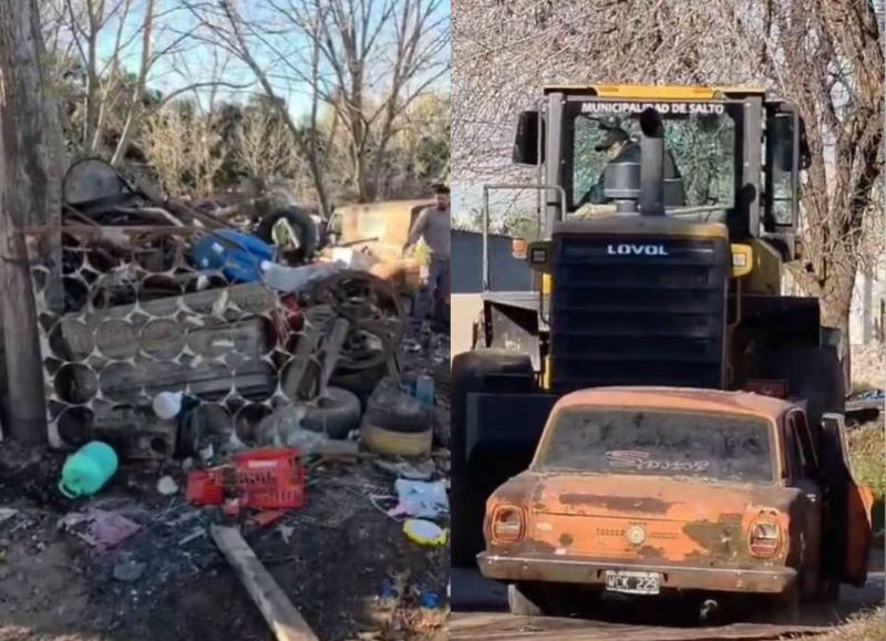 VIDEO | El municipio desarmó un depósito de chatarra ilegal tras el reclamo de los vecinos