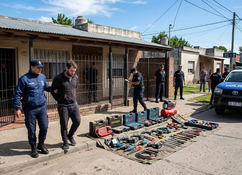 VIDEO | Allanaron una vivienda, recuperaron herramientas robadas y detuvieron al acusado