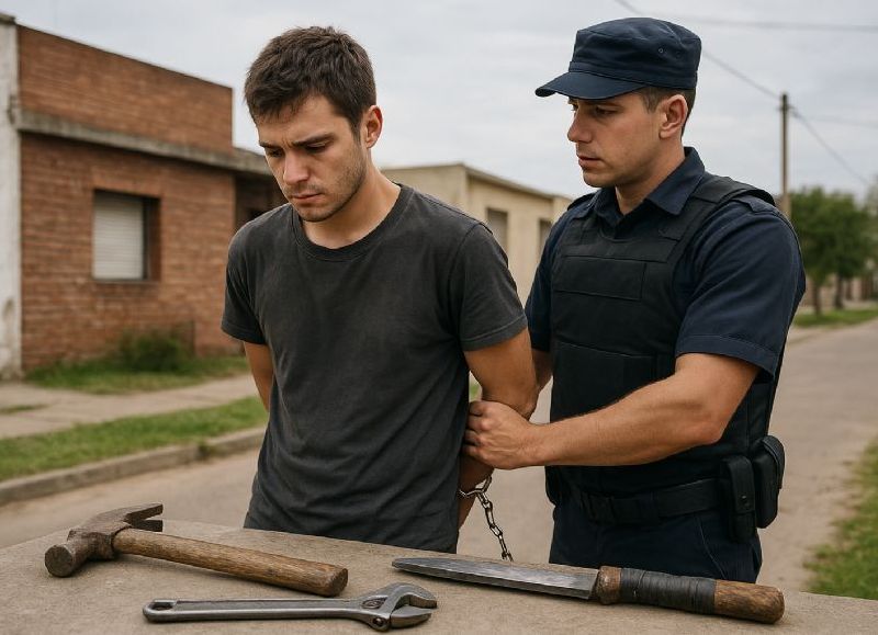 Un joven fue detenido tras robar herramientas con un cuchillo casero