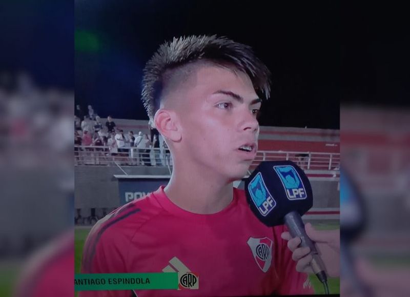 Santiago Espíndola convirtió su primer gol en la Reserva de River en la goleada 5 a 1 ante Gimnasia de Mendoza
