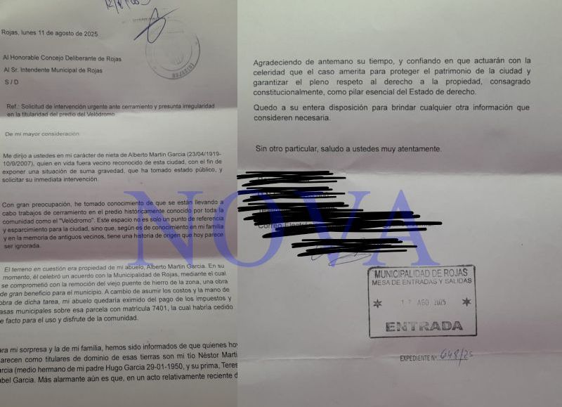 Cerramiento del Velódromo: familiares de García denuncian irregularidades en el terreno y exigen intervención urgente