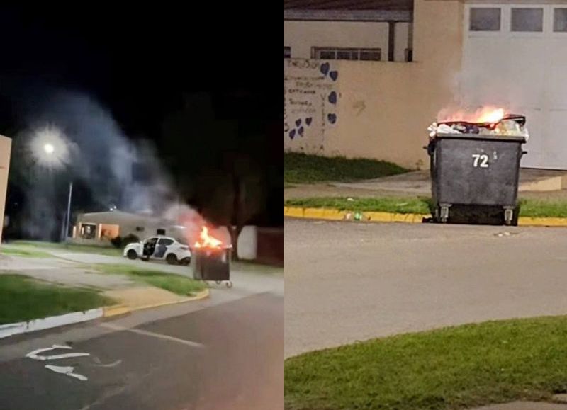 Prendieron fuego un contenedor de residuos en Barrio Libertador