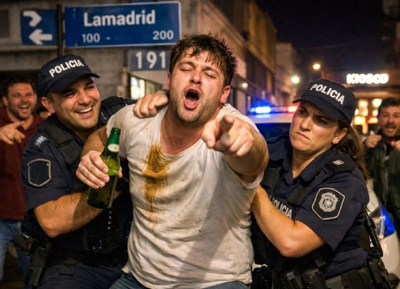 Se pasó de copas y terminó detenido por provocar disturbios en la vía pública