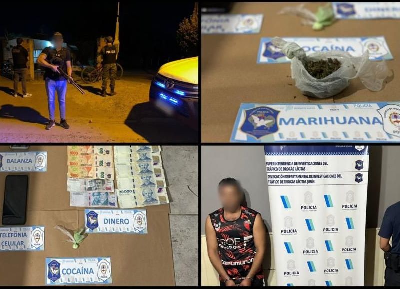 En un intenso operativo policial, detuvieron a un vendedor de drogas en el barrio La Loma