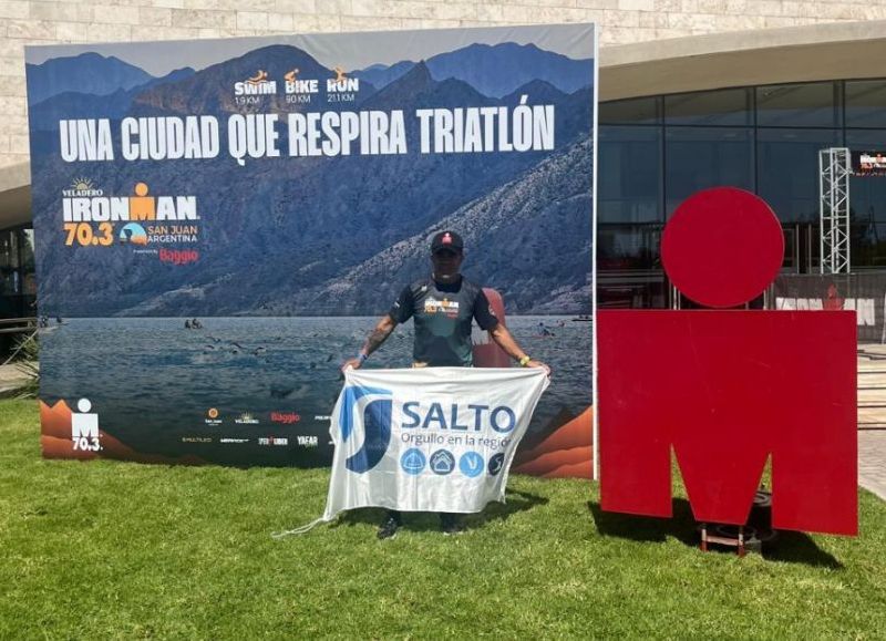 Calor de 35 grados y tres disciplinas: así fue la nueva marca de un atleta de Salto